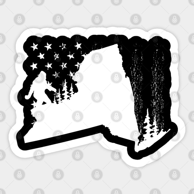 New York Bigfoot American Flag Sticker by Tesszero